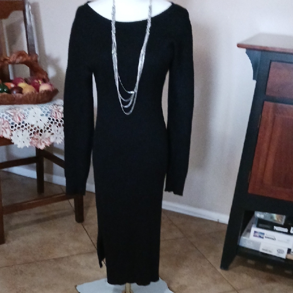 Hippie Rose- Classic Black Long Sleeve Dress